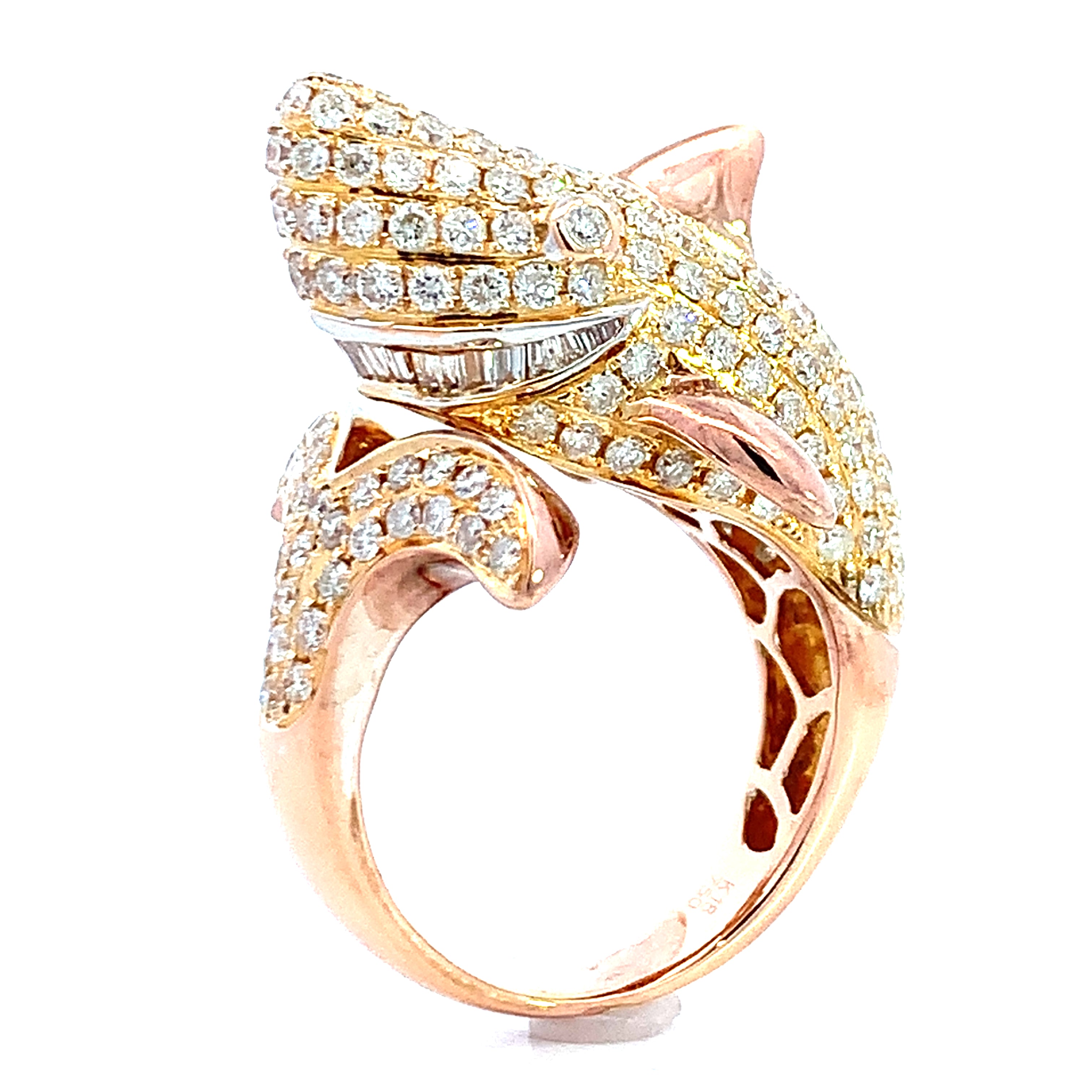 サメ　シャーク　ゴールド　ダイヤモンド　リング　K18