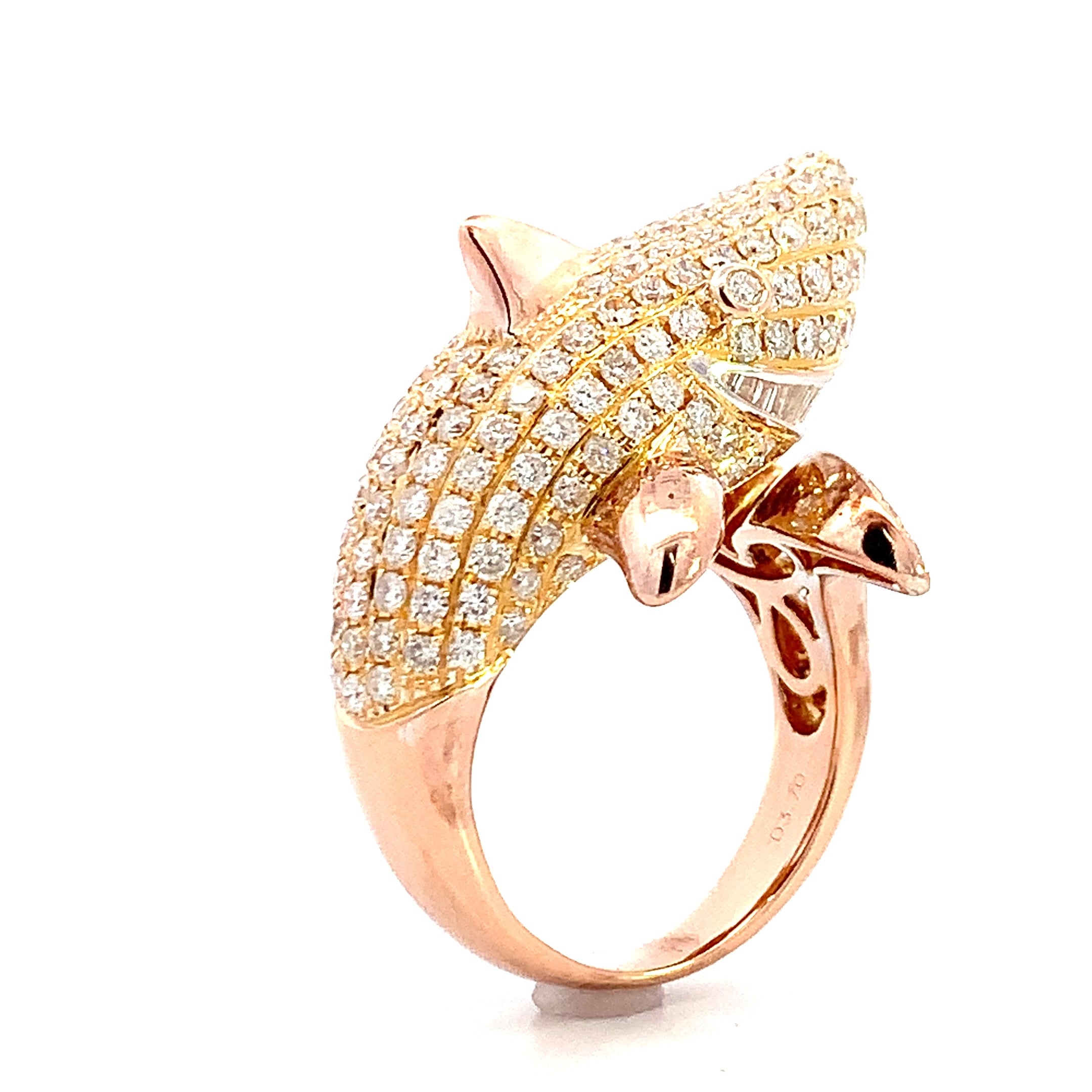 サメ　シャーク　ゴールド　ダイヤモンド　リング　K18