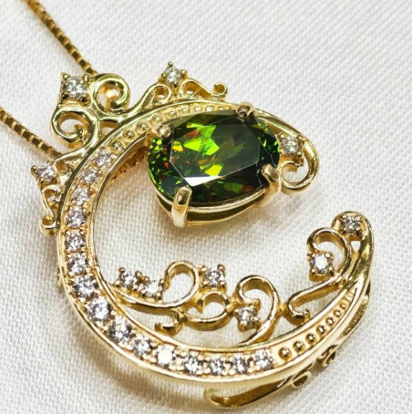 スフェーン　ネックレス　ゴールド　K18YG