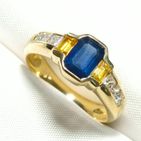 サファイヤ　ゴールド　リング　K18