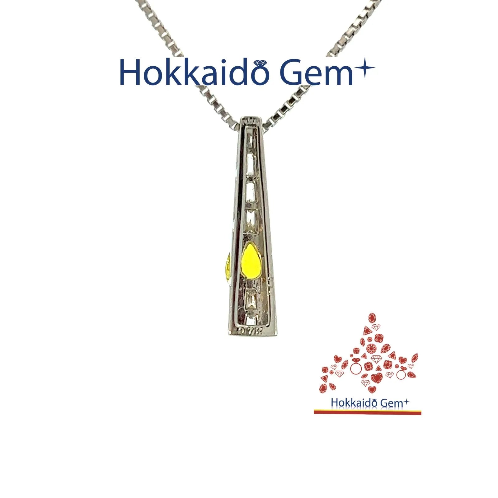 カナリー　トルマリン　プラチナ　ネックレス　Pt900/850