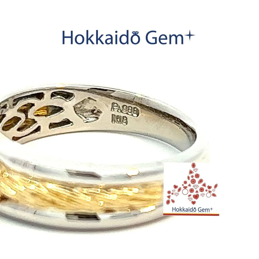ダイヤモンド　ゴールド　プラチナ　コンビ　リング　Pt900/K18