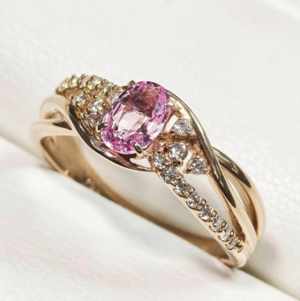 ピンクサファイヤ　リング　ピンクゴールド　K18PG