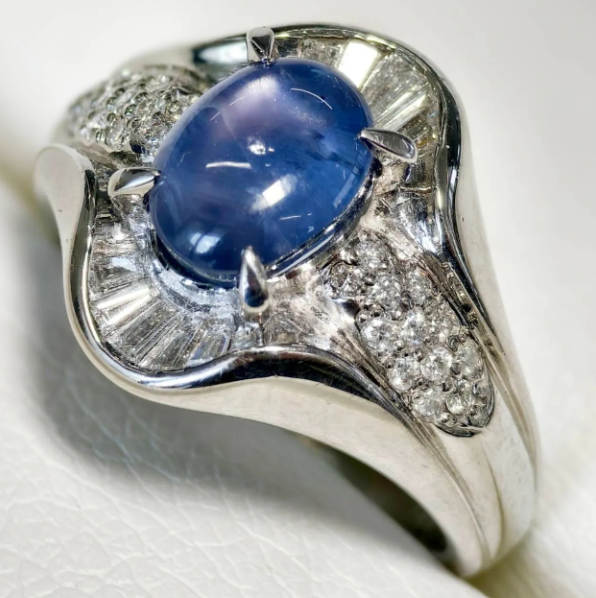 スターサファイヤ ダイヤモンド　プラチナ　リング　Pt900