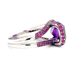 アメジスト　ピンクサファイア　ホワイトゴールド　リング　K18WG