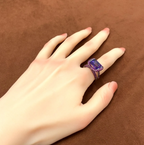 アメジスト　ピンクサファイア　ホワイトゴールド　リング　K18WG
