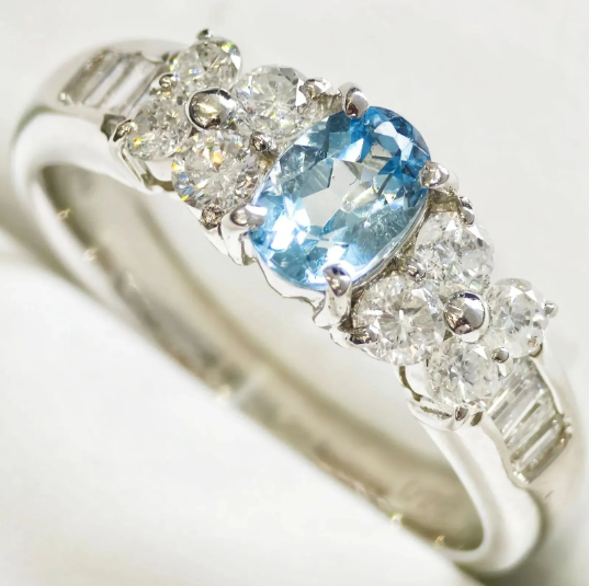 アクアマリン リング プラチナ Pt900