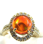 ファイアオパール　ダイヤモンド　ゴールド　リング　K18