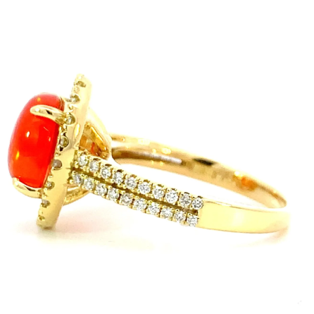 ファイアオパール　ダイヤモンド　ゴールド　リング　K18