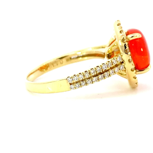 ファイアオパール　ダイヤモンド　ゴールド　リング　K18