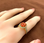 ファイアオパール　ダイヤモンド　ゴールド　リング　K18