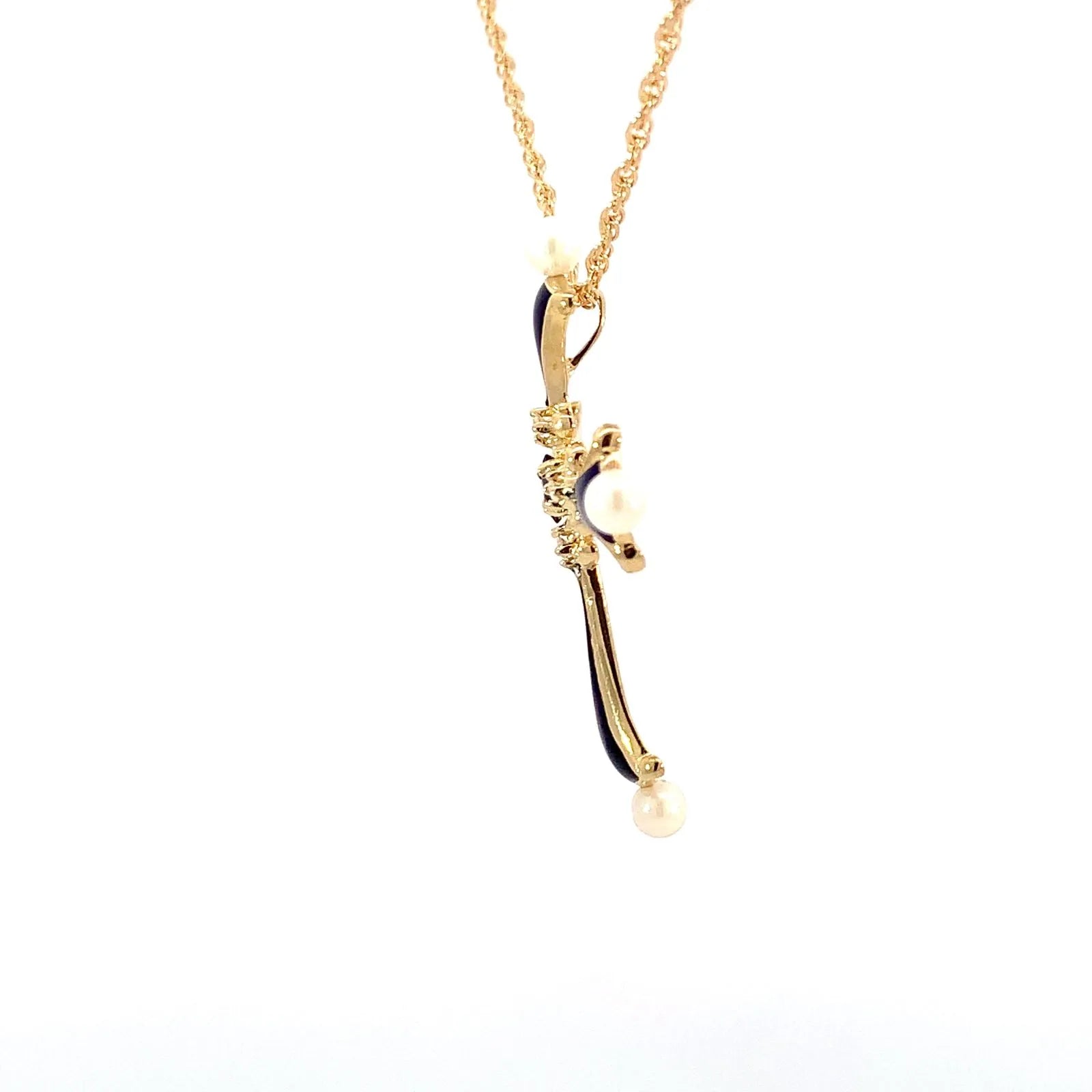 サファイヤ　クロス　ネックレス　ゴールド　１８K