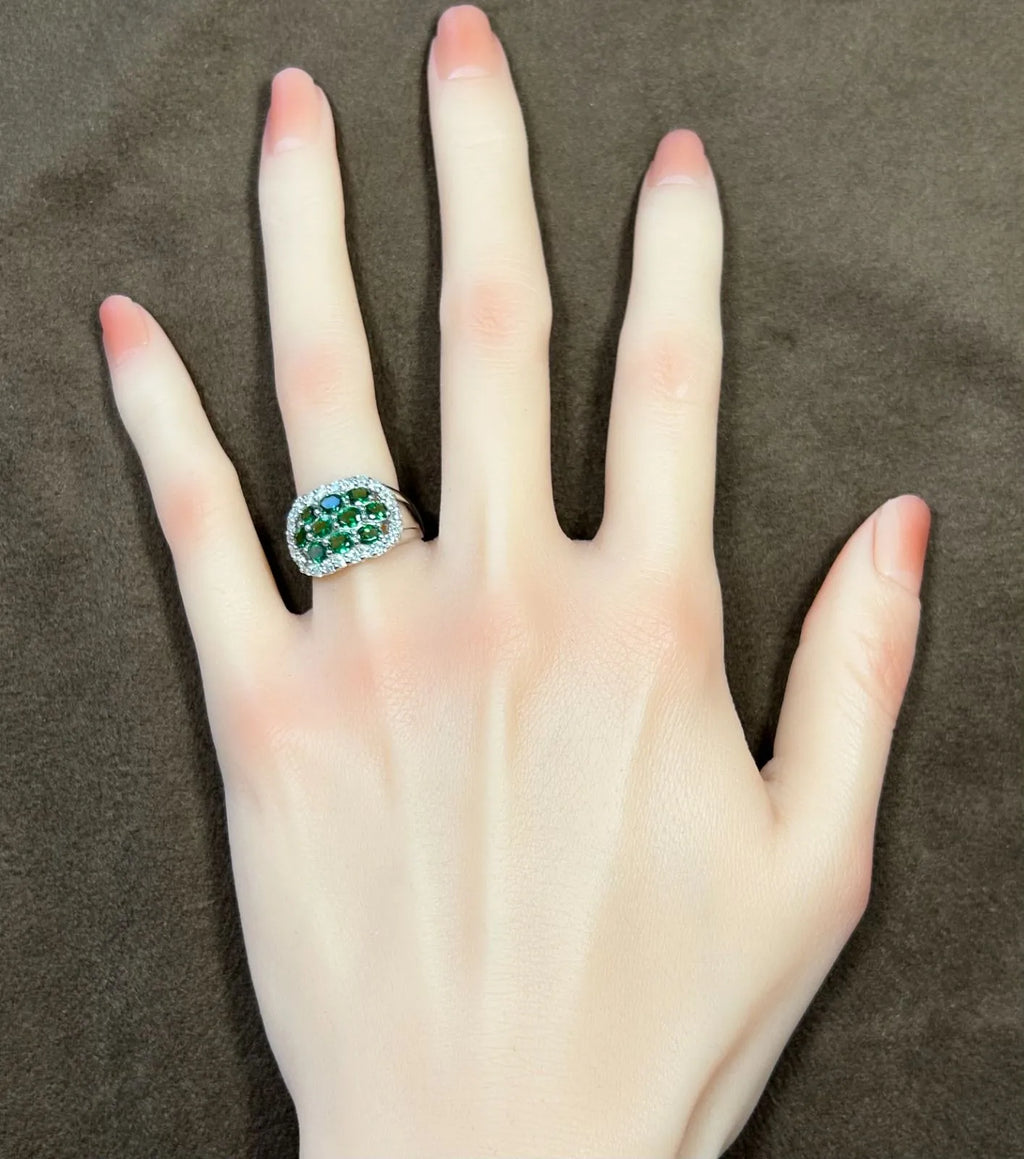 グリーンガーネット　プラチナ　リング　Pt900