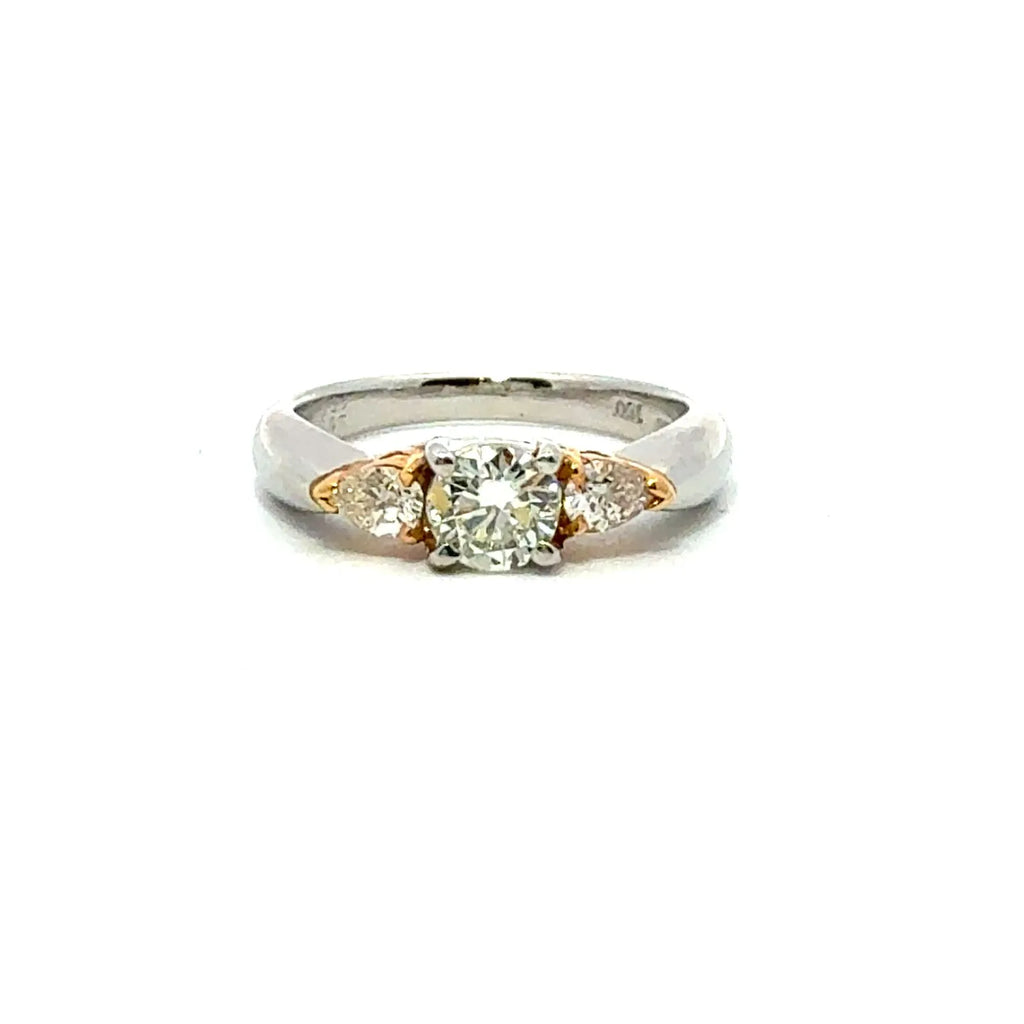 0.500ct　ダイヤモンド　リング　コンビ　K18WG/K18