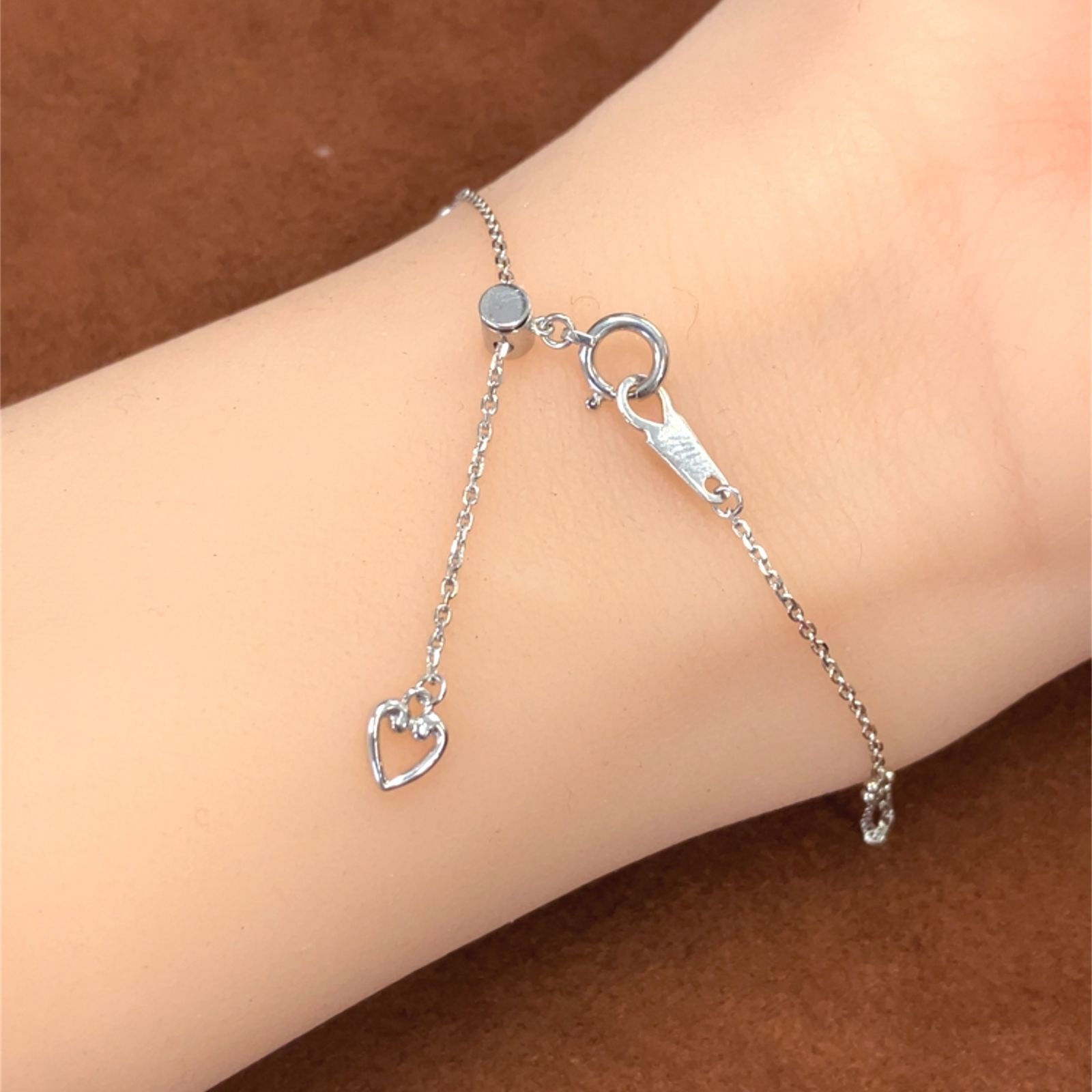 ハート　キー　モチーフ　ホワイトゴールド　ブレスレット　K18WG