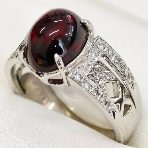 ロードライトガーネット　プラチナ　リング　PT900