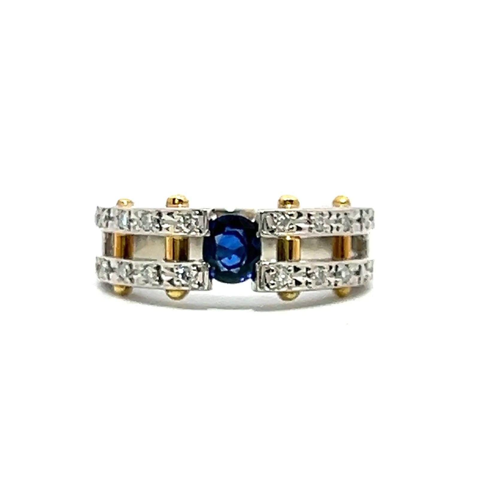 サファイヤ　リング　コンビ   Pt900/K18