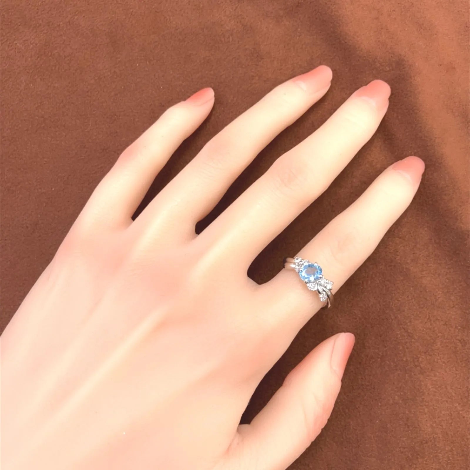 アクアマリン　リング　プラチナ　PT900