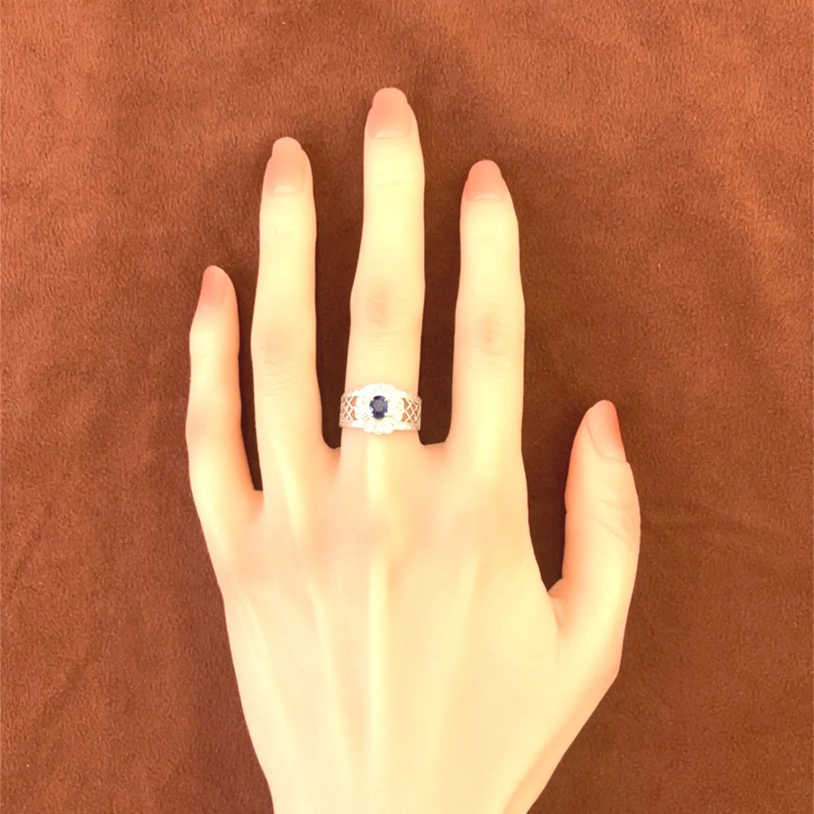 サファイヤ　リング　PT900　プラチナ