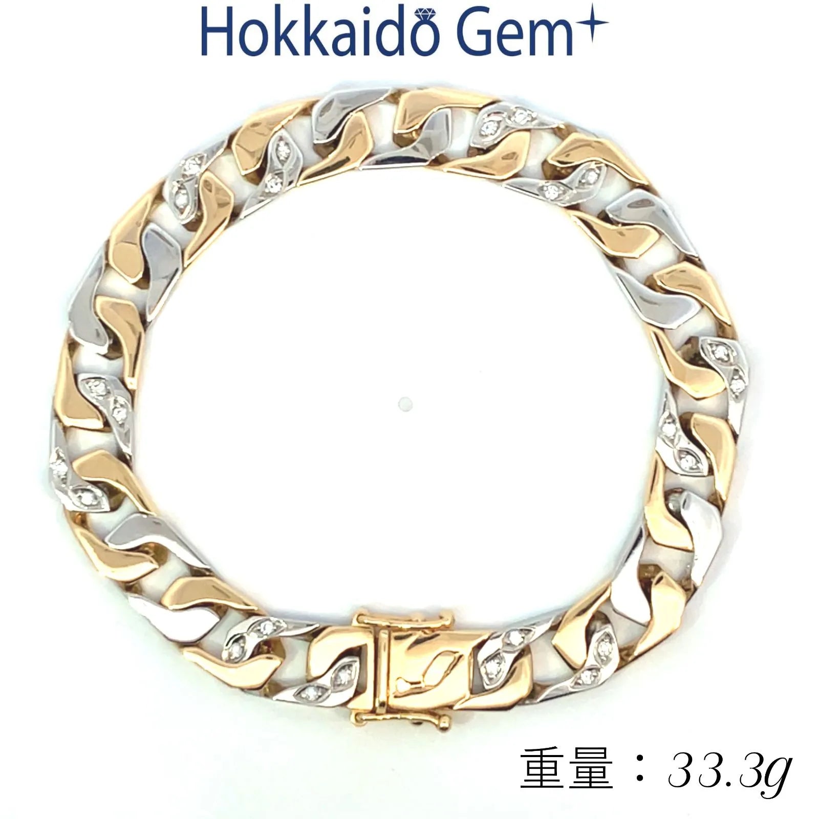 ゴールド　プラチナ　喜平　ブレスレット　ダイヤモンド　メンズ　レディース