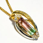 バイカラー トルマリン パーティーカラー ネックレス コンビ K18/Pt900