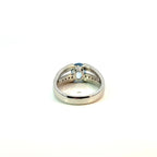 アクアマリン　オーバルカット　リング　プラチナ　Pｔ900