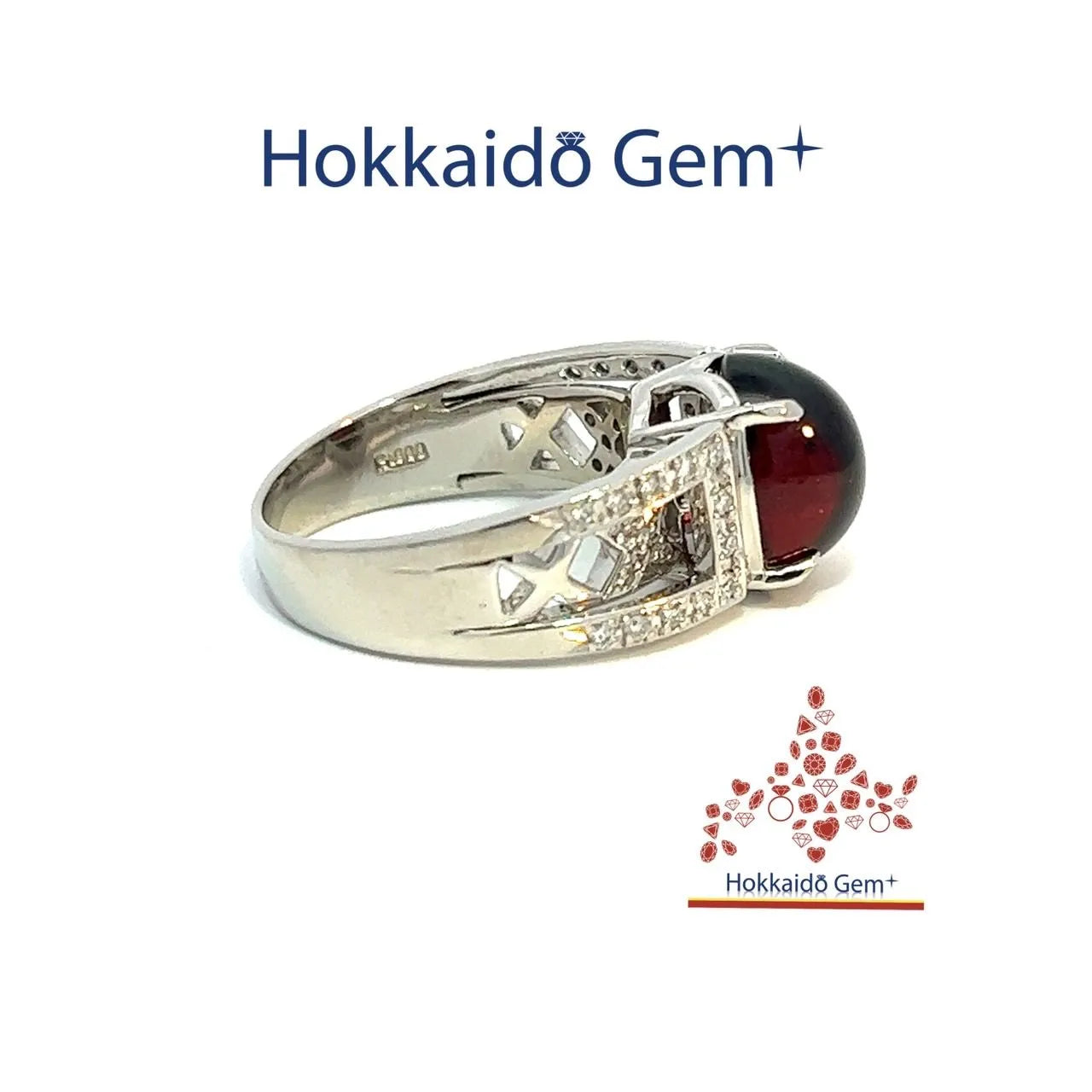 ロードライトガーネット　プラチナ　リング　PT900