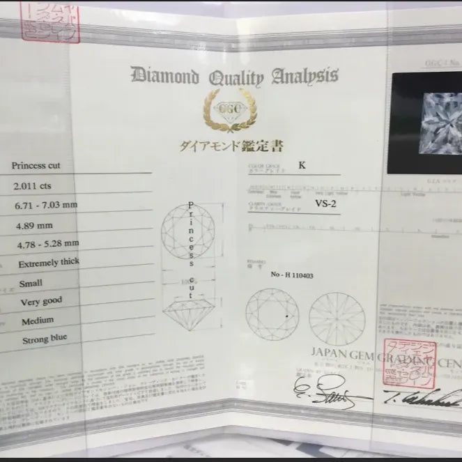 2.011ct　プリンセスカット　ダイヤモンド　リング　プラチナ　Pt900