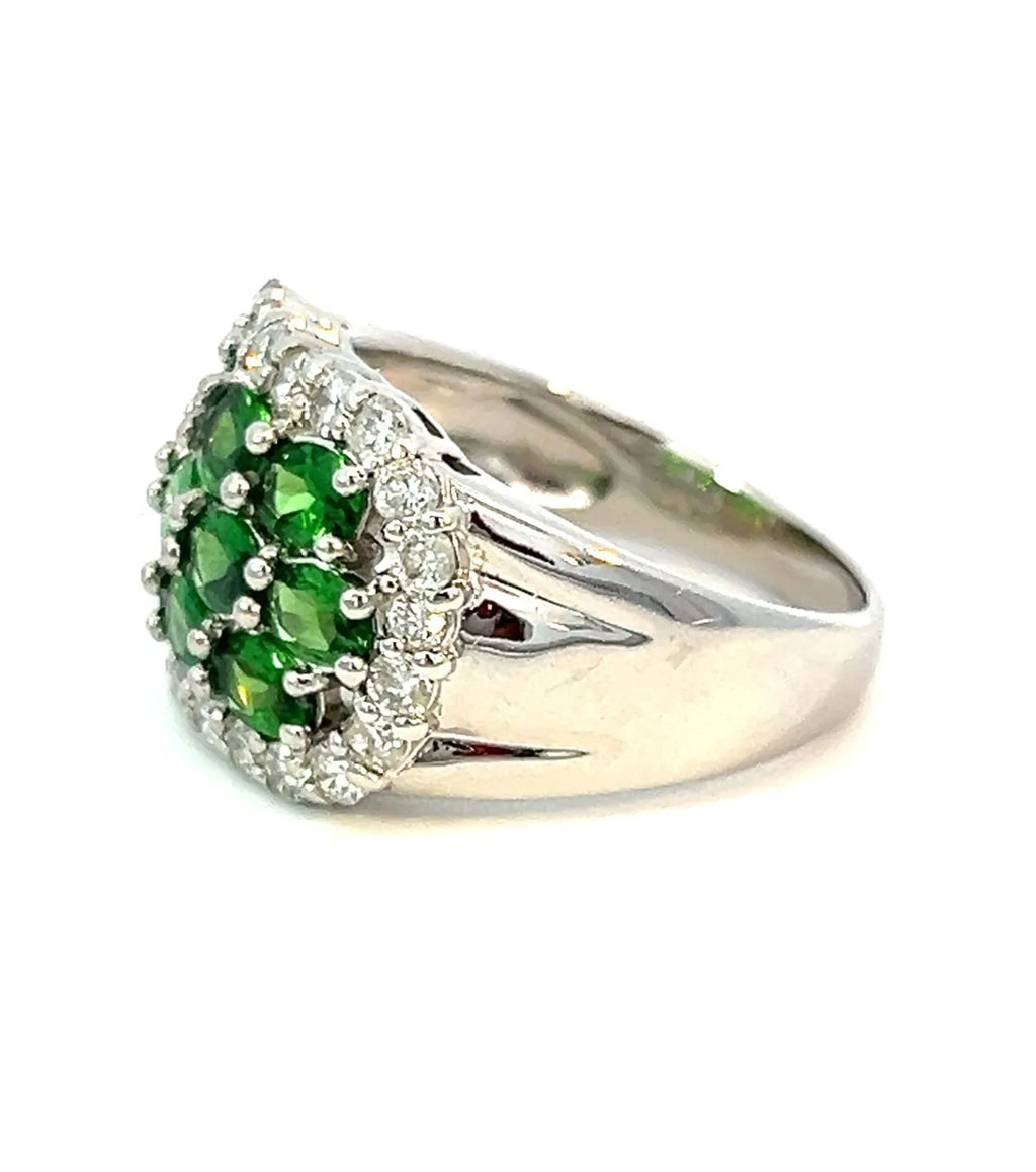 グリーンガーネット　プラチナ　リング　Pt900