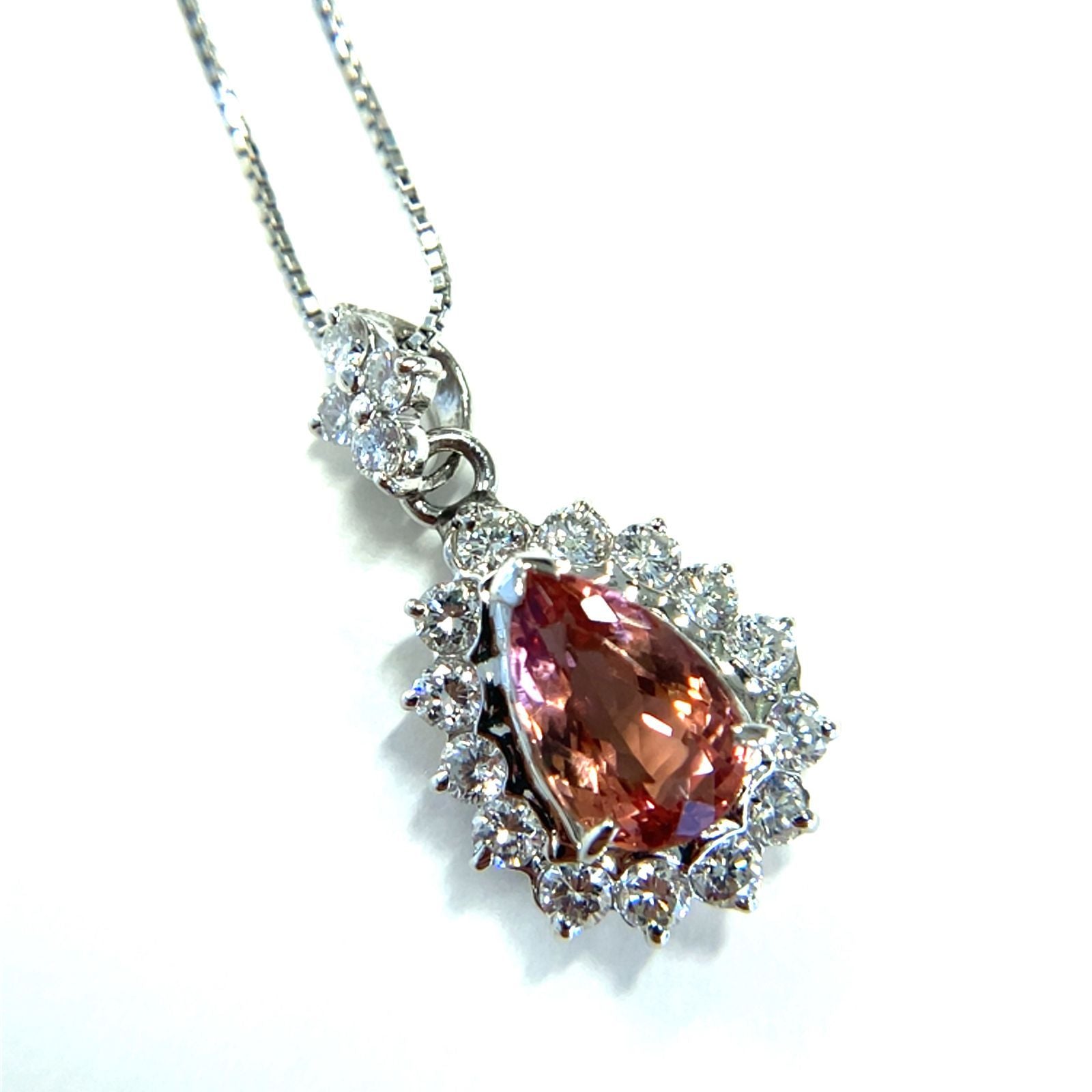 インペリアルトパーズ　プラチナ　ネックレス　PT900/850