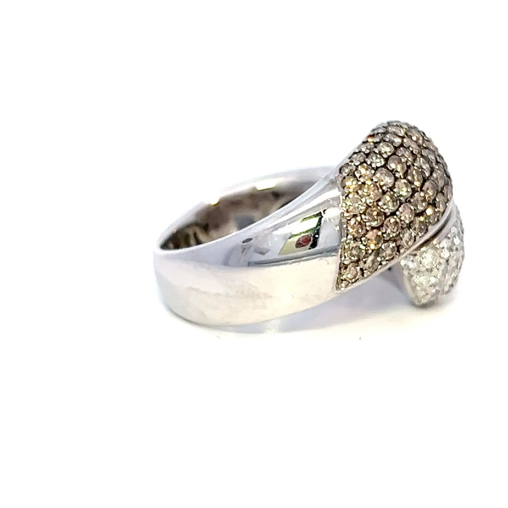 ブラウンダイヤモンド　リング　ホワイトゴールド　K18WG