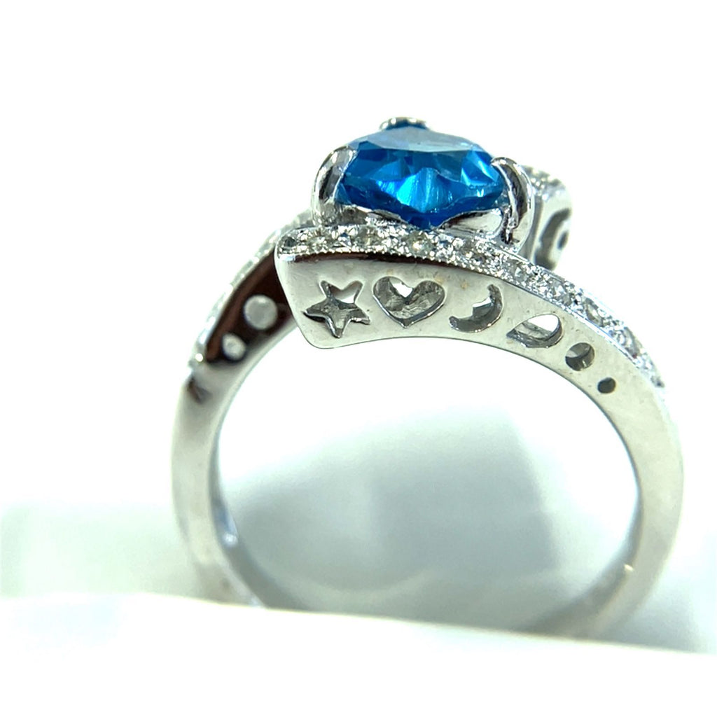 プルートパーズ　ハートシェイプ　ホワイトゴールド　リング　K18WG