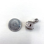 可変　クロス　キューブ　ルビー　ペンダントトップ　チャーム　K18WG