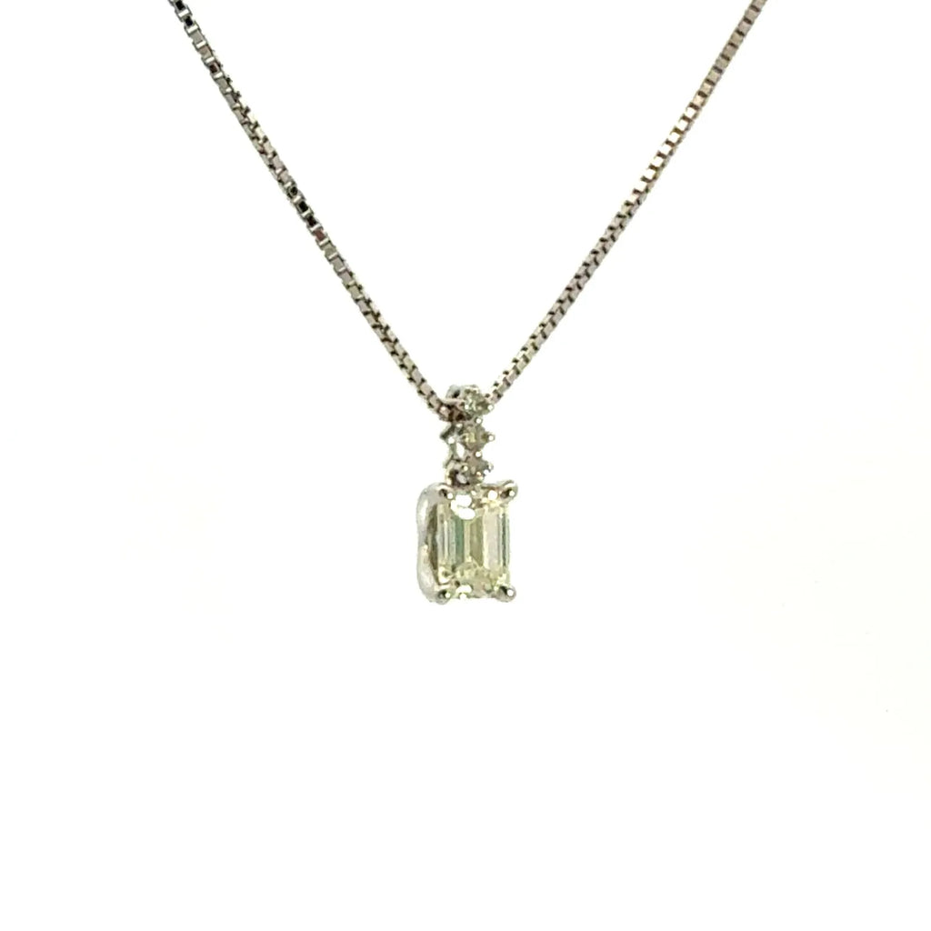 0.504ct ダイヤモンド エメラルドカット ネックレス ホワイトゴールド K18WG