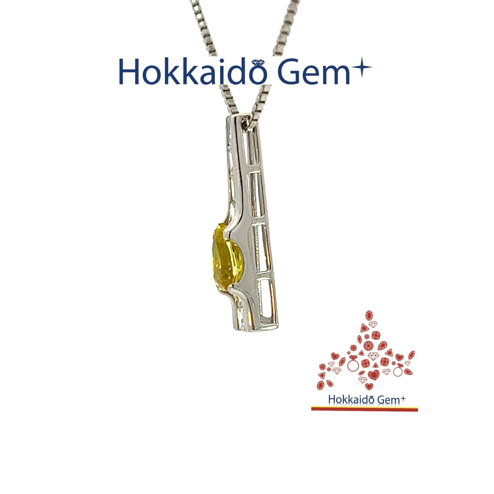 カナリー　トルマリン　プラチナ　ネックレス　Pt900/850