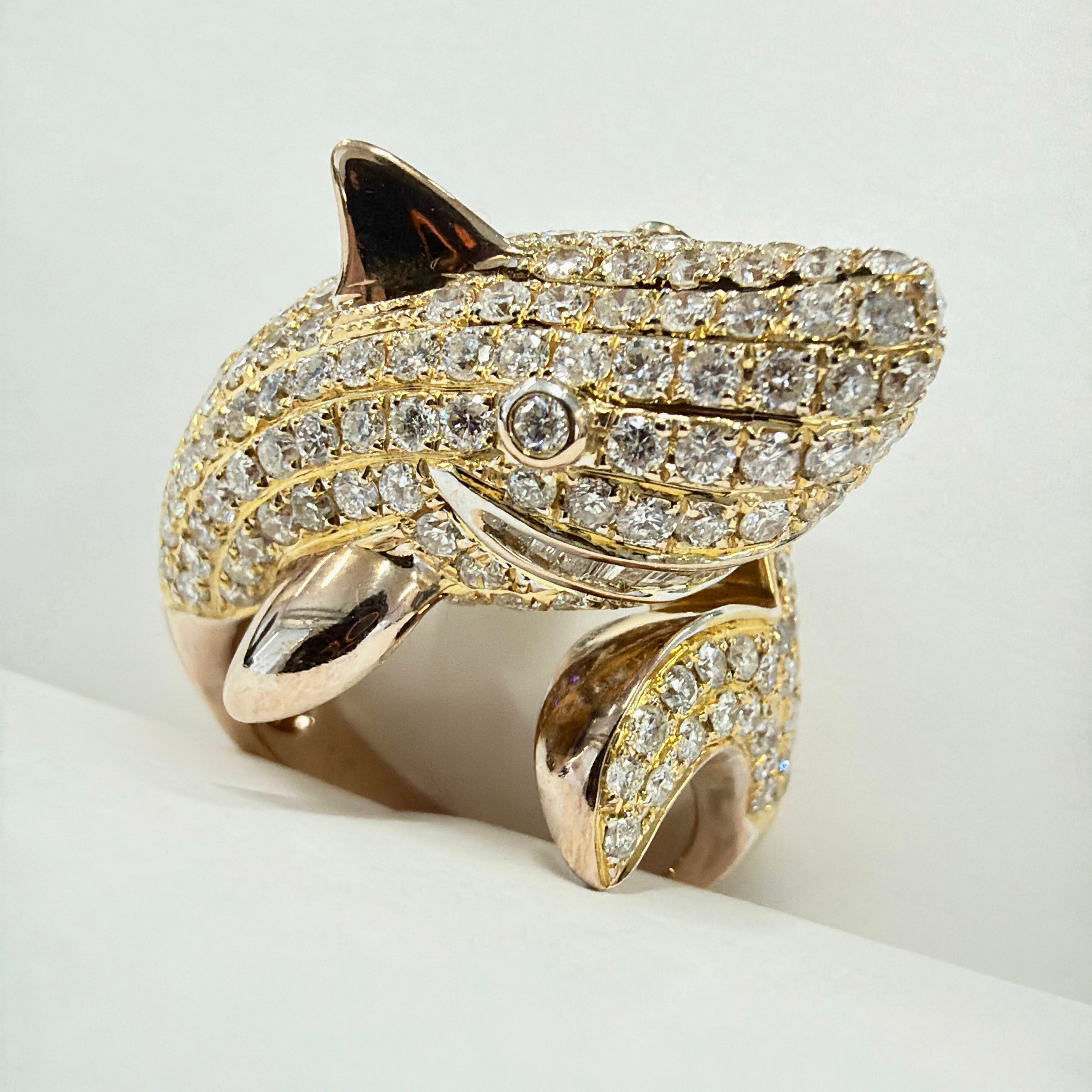 サメ　シャーク　ゴールド　ダイヤモンド　リング　K18