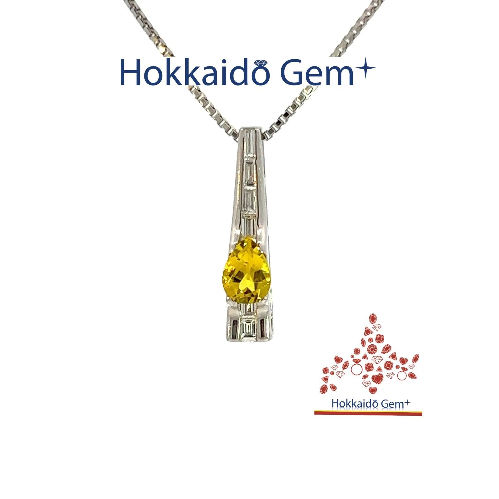 カナリー　トルマリン　プラチナ　ネックレス　Pt900/850