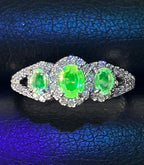 訳アリ 稀少 　ハイアライト（蛍光性を持ったオパール）　プラチナ　リング　Pt900