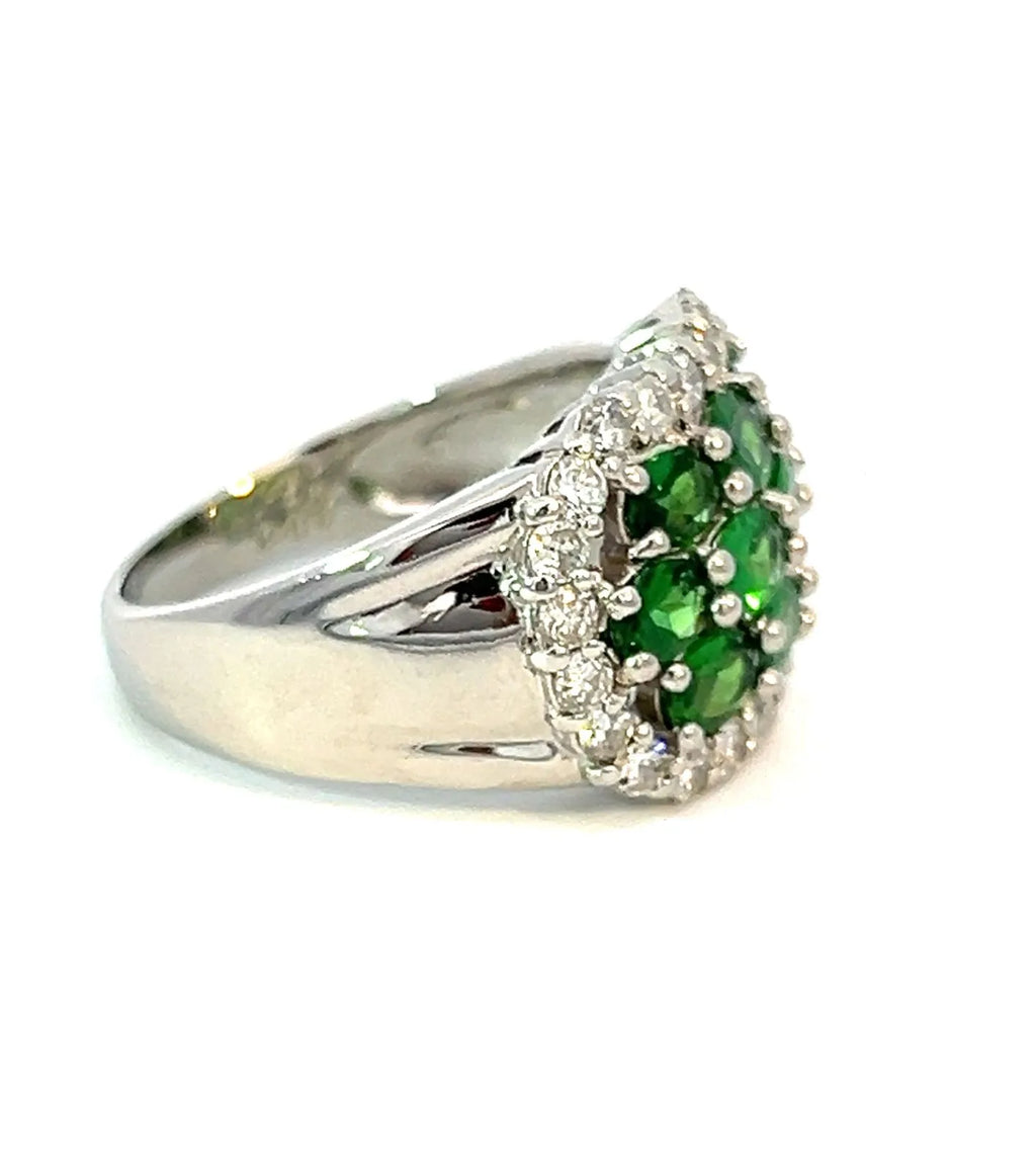 グリーンガーネット　プラチナ　リング　Pt900