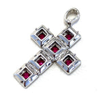 可変　クロス　キューブ　ルビー　ペンダントトップ　チャーム　K18WG