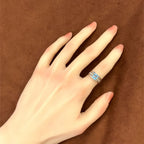 アクアマリン　オーバルカット　リング　プラチナ　Pｔ900