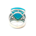 ブルーカルセドニー　リング　ホワイトゴールド　K18WG