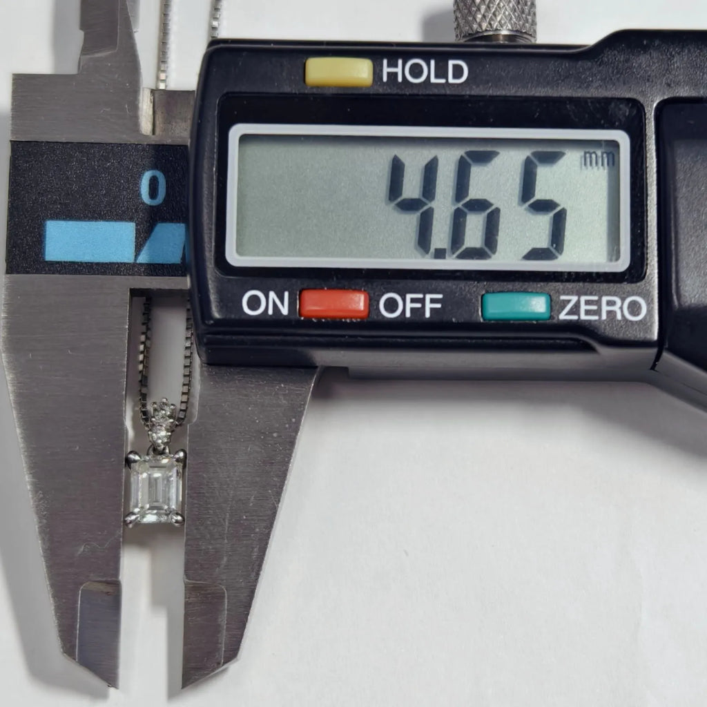 0.504ct ダイヤモンド エメラルドカット ネックレス ホワイトゴールド K18WG