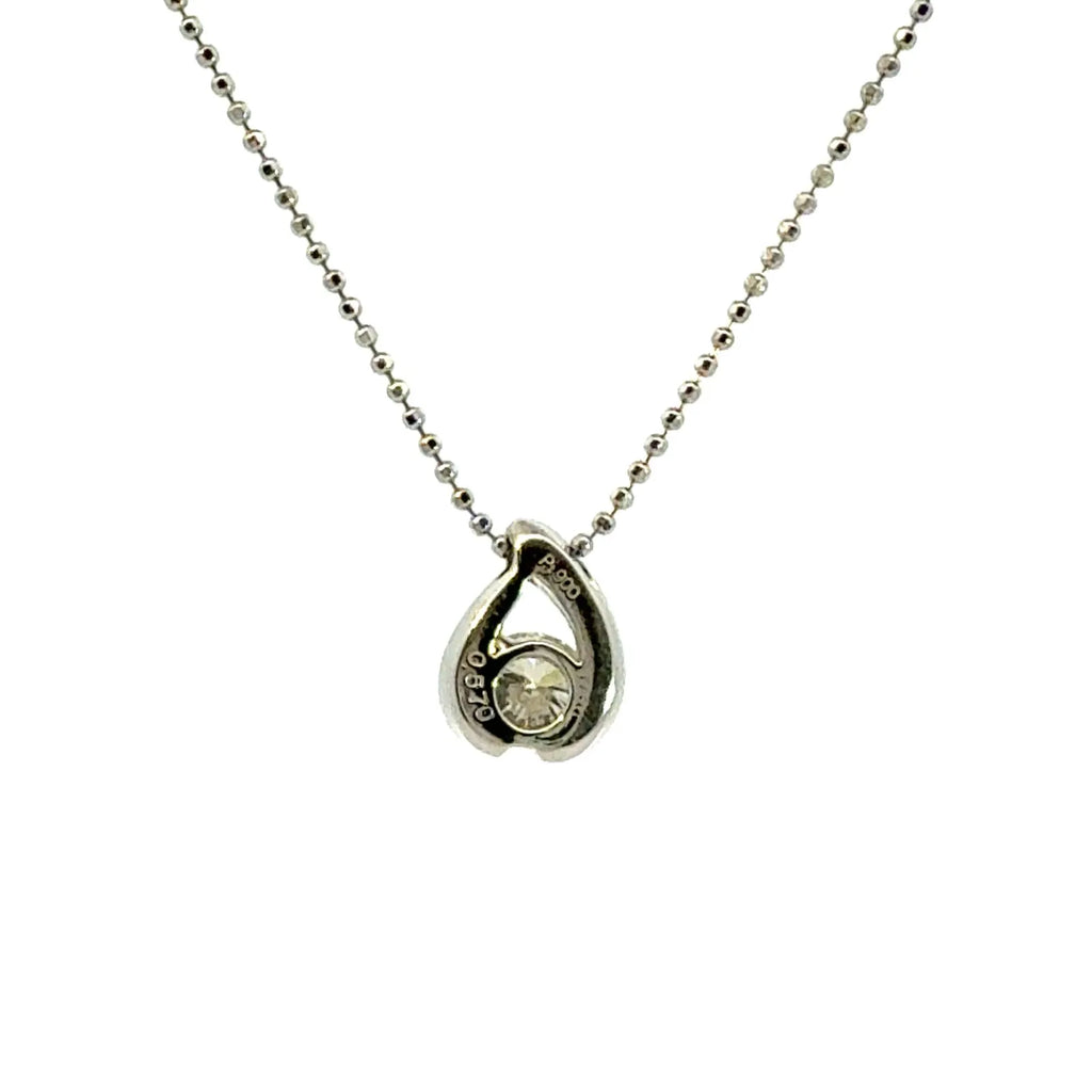 0.570ct ダイヤモンド ネックレス プラチナ Pt900/850