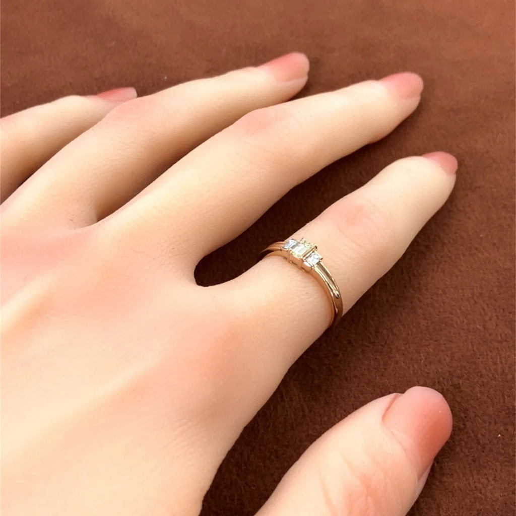 VS2 ダイヤモンド バケットカット リング ゴールド K18