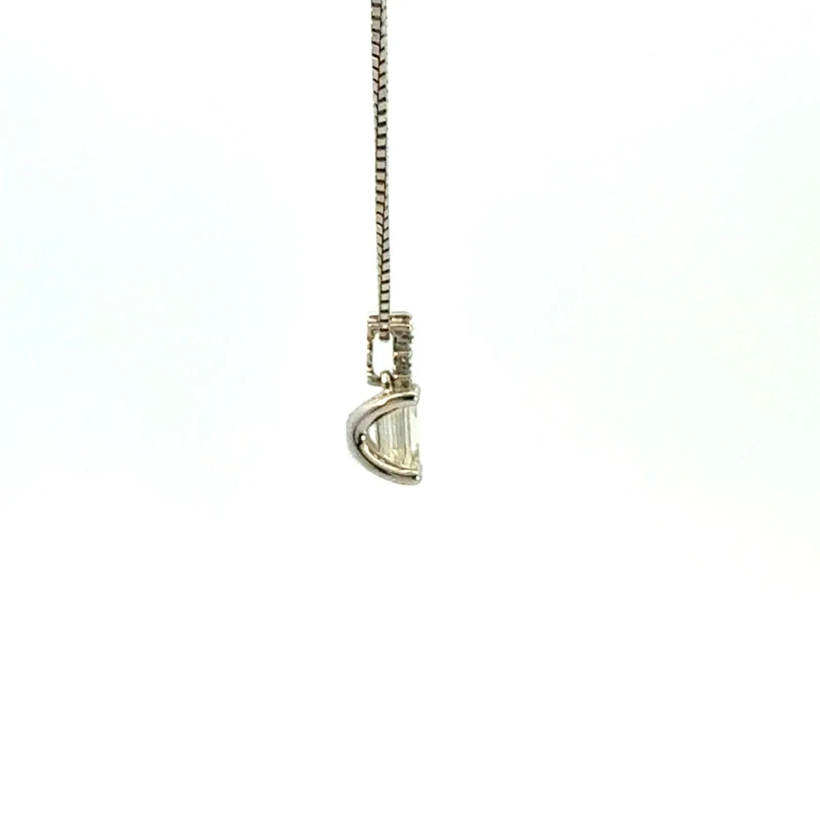 0.504ct ダイヤモンド エメラルドカット ネックレス ホワイトゴールド K18WG