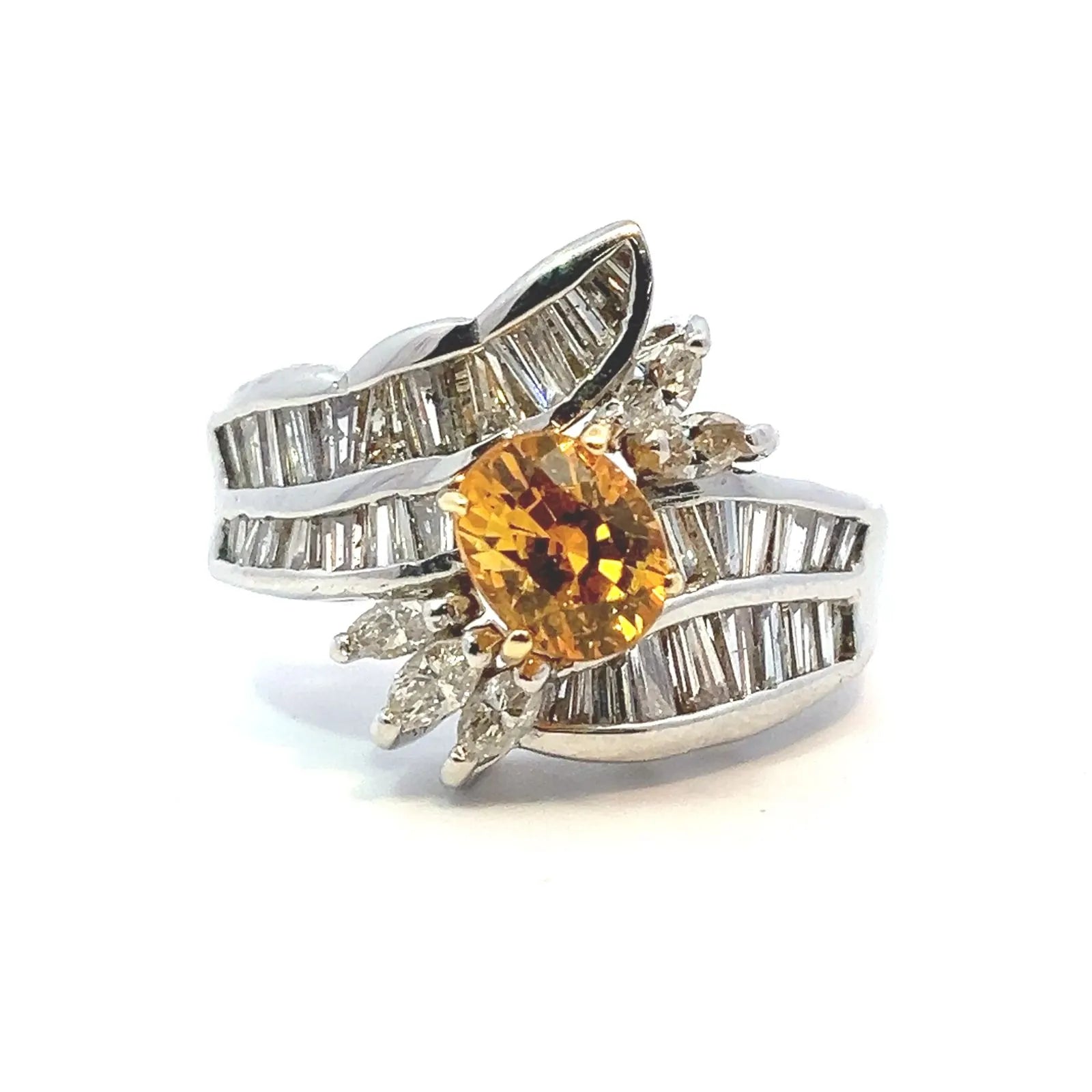 イエローサファイア　リング　コンビ　Pt900/K18