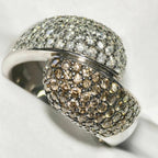 ブラウンダイヤモンド　リング　ホワイトゴールド　K18WG