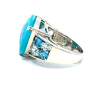 ブルーカルセドニー　リング　ホワイトゴールド　K18WG