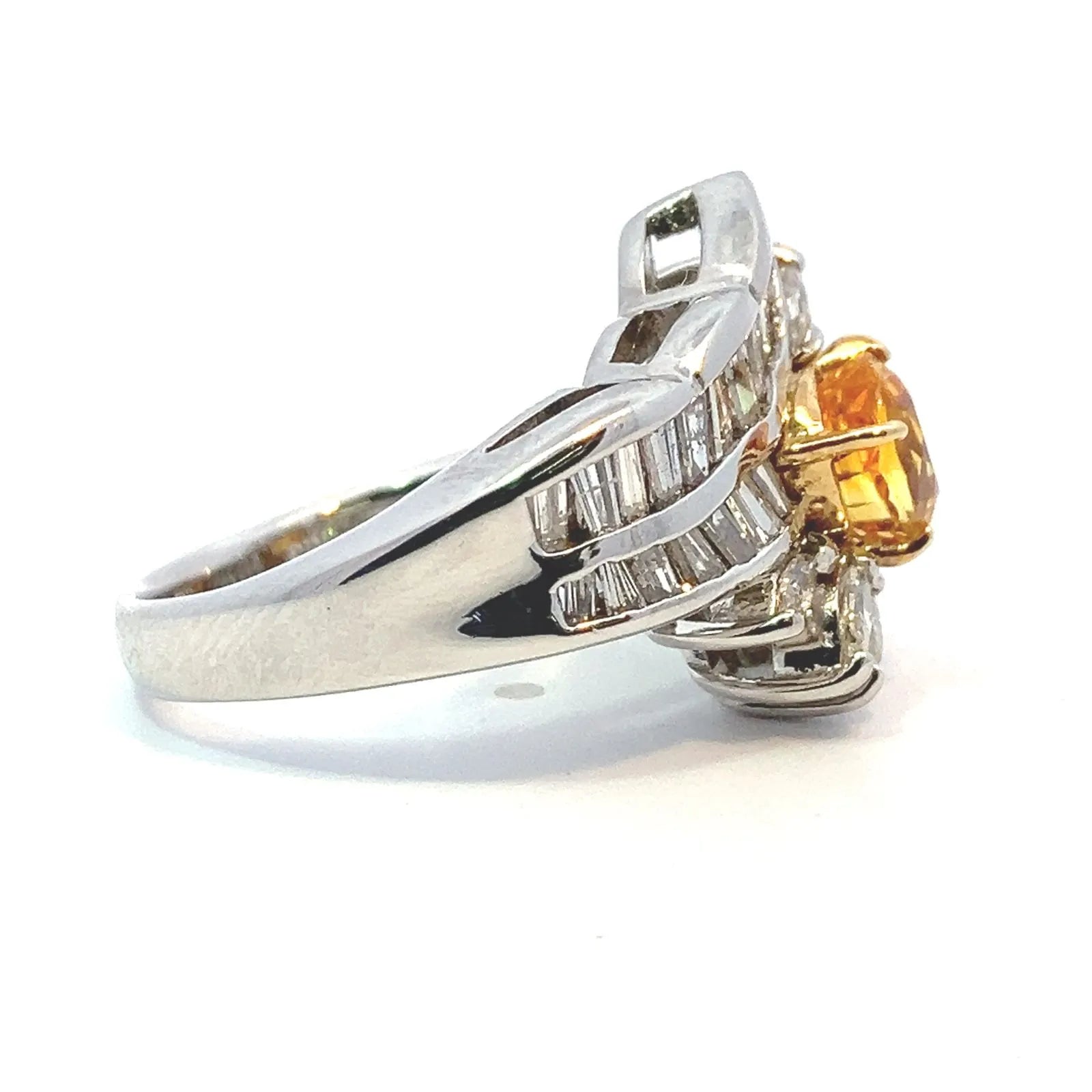 イエローサファイア　リング　コンビ　Pt900/K18